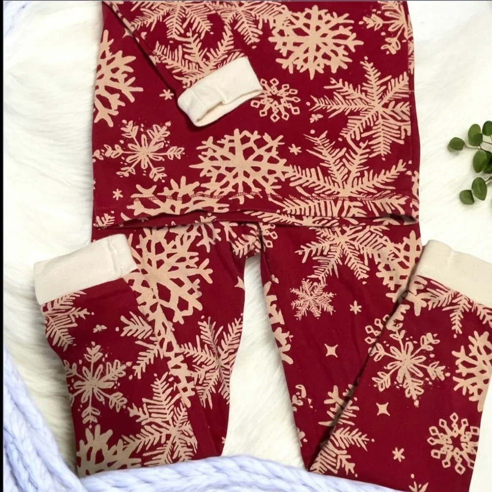 Kids Pajamas - Red/White/Green Winter Themed